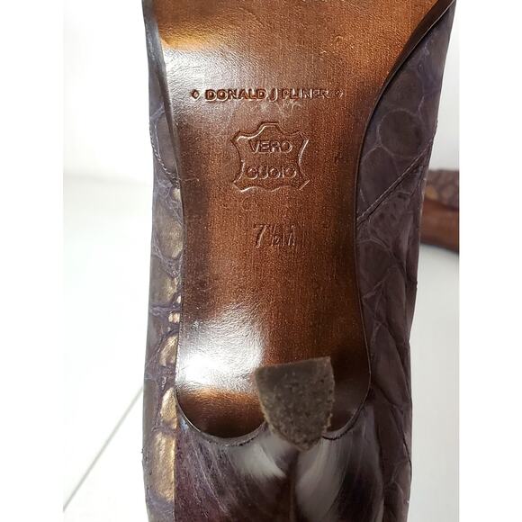 Donald J Pliner Lexi Crocodile Embossed Leather Zip Booties - Picture 6 of 10